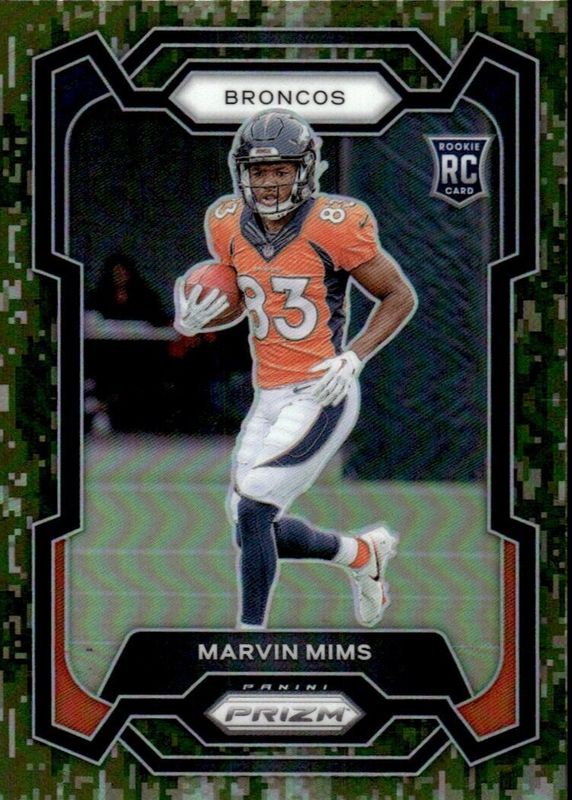 Marvin Mims 2023 Prizm #327 Forest Camo /15 Rookie PSA 10