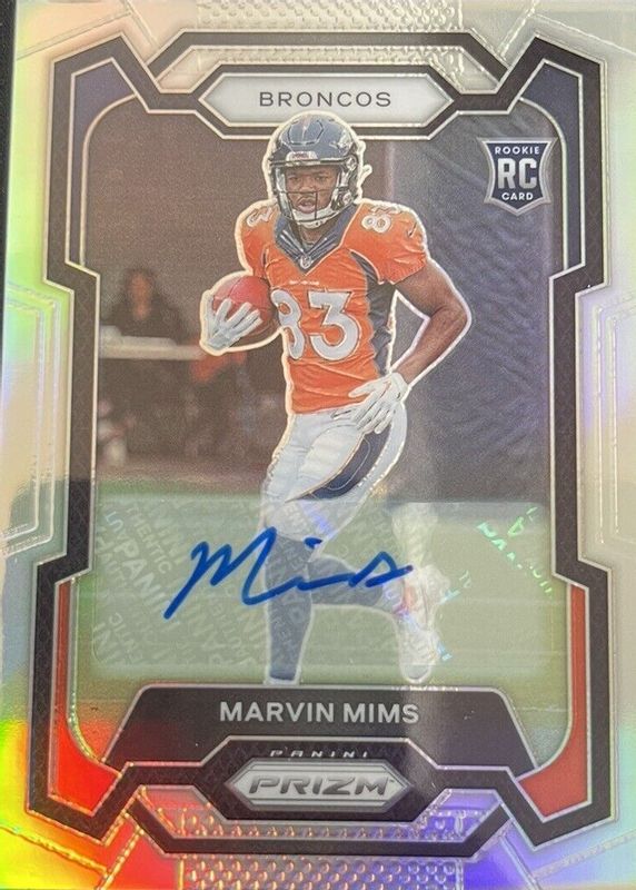 Marvin Mims 2023 Prizm #327 Rookie Autographs - Silver Price Guide 