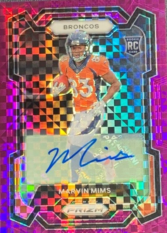 Marvin Mims Jr. 2023 Prizm #327 Rookie Autographs - Purple Power /49 RAW
