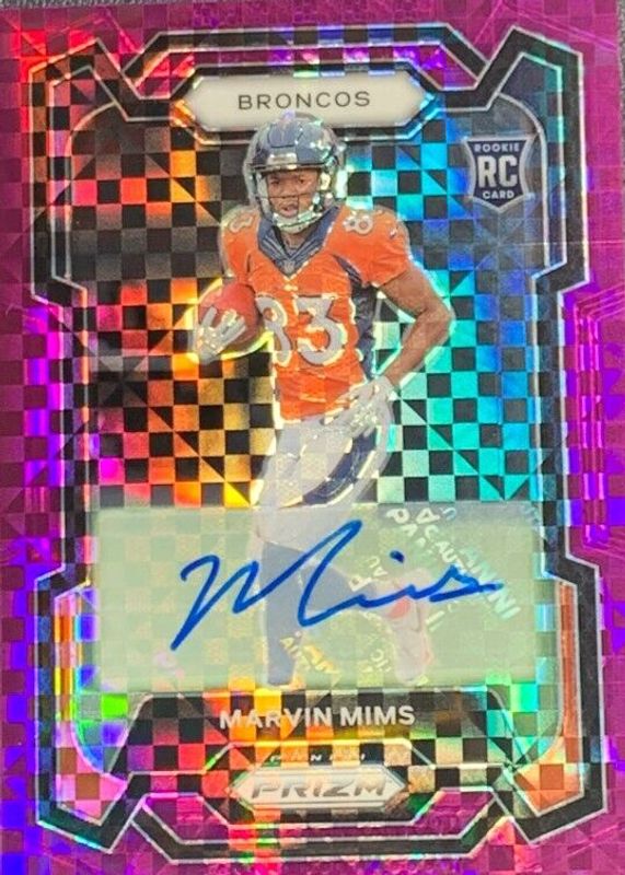 Marvin Mims 2023 Prizm #327 Rookie Autographs - Purple Power /49 PSA 10