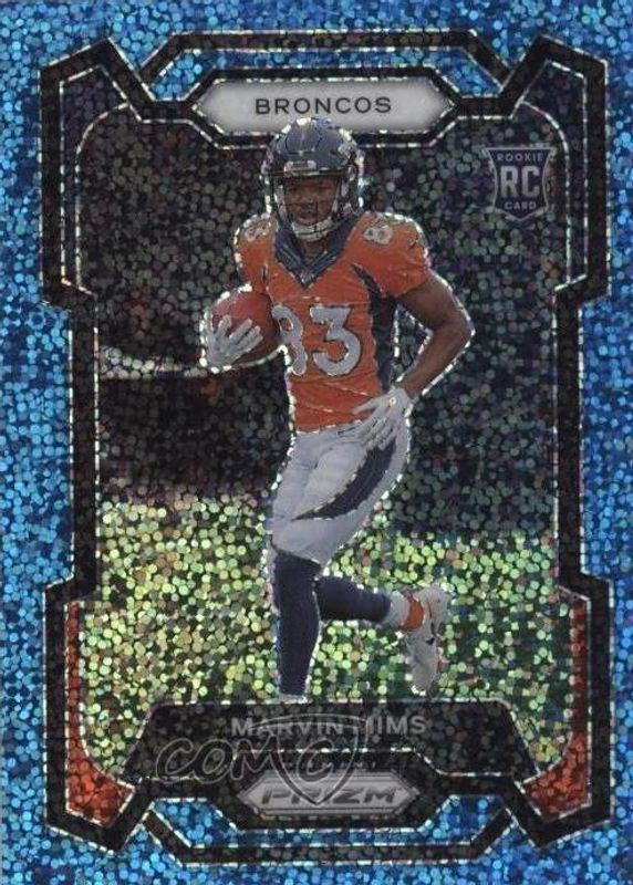 Marvin Mims 2023 Prizm #327 Blue Sparkle /96 Rookie PSA 10