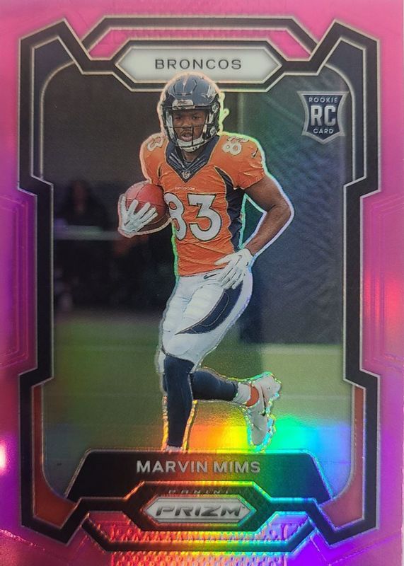 Marvin Mims 2023 Prizm #327 Pink Rookie PSA 10