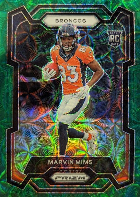 Marvin Mims 2023 Prizm #327 Green Scope /75 Rookie PSA 10