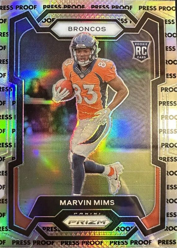 Marvin Mims 2023 Prizm #327 Press Proof /(SSP) Rookie PSA 10