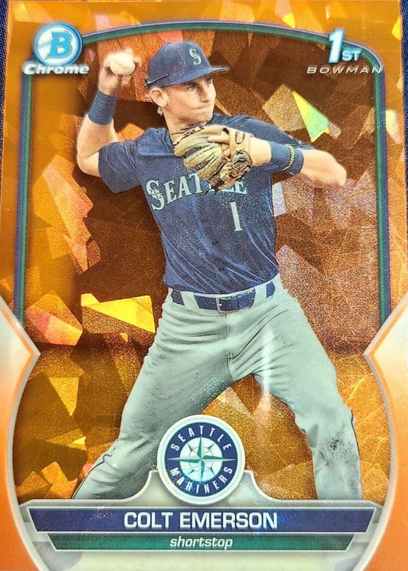 Colt Emerson 2023 Bowman Draft Sapphire Edition #BDC-42 Chrome - Orange /25 (1st) SGC 10