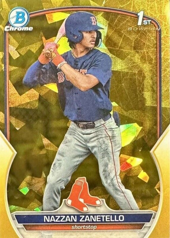 Nazzan Zanetello 2023 Bowman Draft Sapphire Edition #BDC-3 Chrome - Gold /50 (1st) RAW