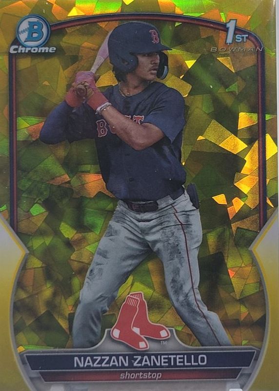 Nazzan Zanetello 2023 Bowman Draft Sapphire Edition #BDC-3 Chrome - Yellow /75 (1st) RAW
