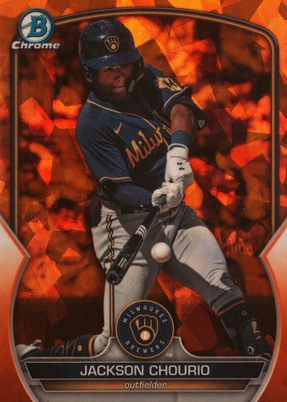 Jackson Chourio 2023 Bowman Draft Sapphire Edition #BDC-156 Chrome - Orange /25 RAW