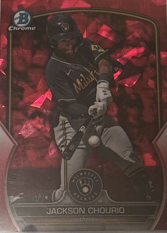 Jackson Chourio 2023 Bowman Draft Sapphire Edition #BDC-156 Chrome - Red /5 RAW