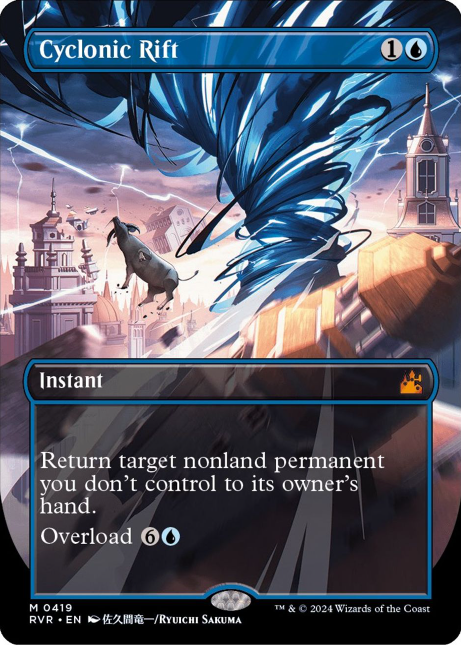 MTG サイクロンの裂け目 ボーダーレス FOIL 0419 PSA10 Cyclonic Rift 2024 Ravnica Remastered #0419 Anime Borderless
