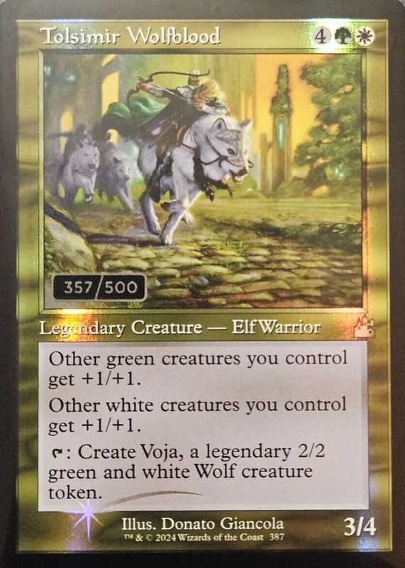 Tolsimir Wolfblood 2024 Ravnica Remastered #387 Retro Frame /500 RAW