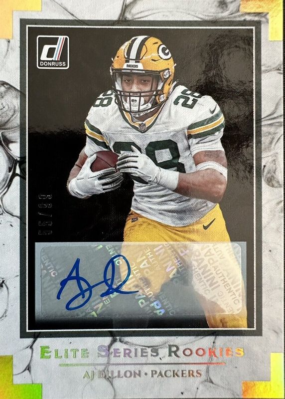 AJ Dillon 2020 Donruss #ESR-AD Elite Series Rookies Autographs (/99) Rookie SGC 10