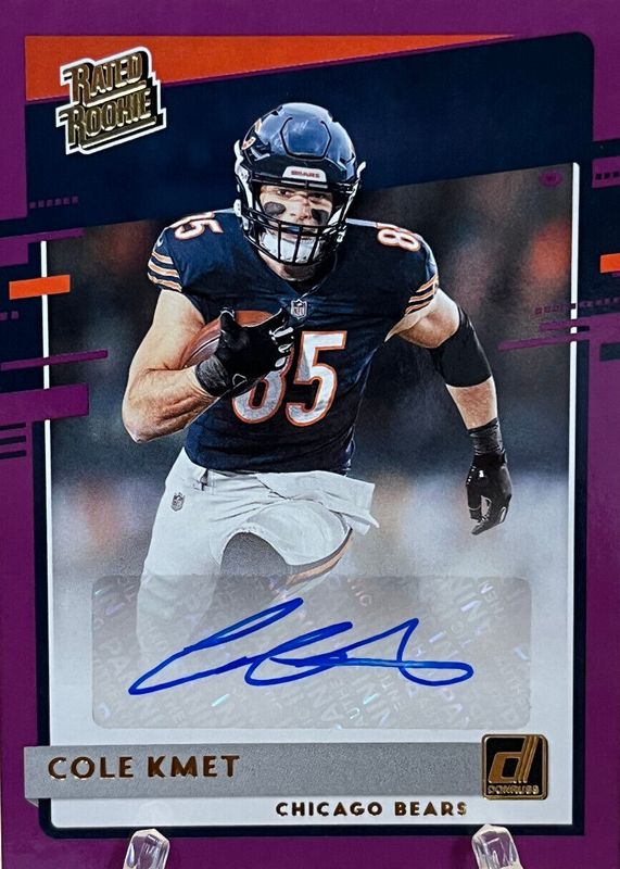 Cole Kmet 2020 Donruss #331 Rated Rookie Autographs - Purple RAW
