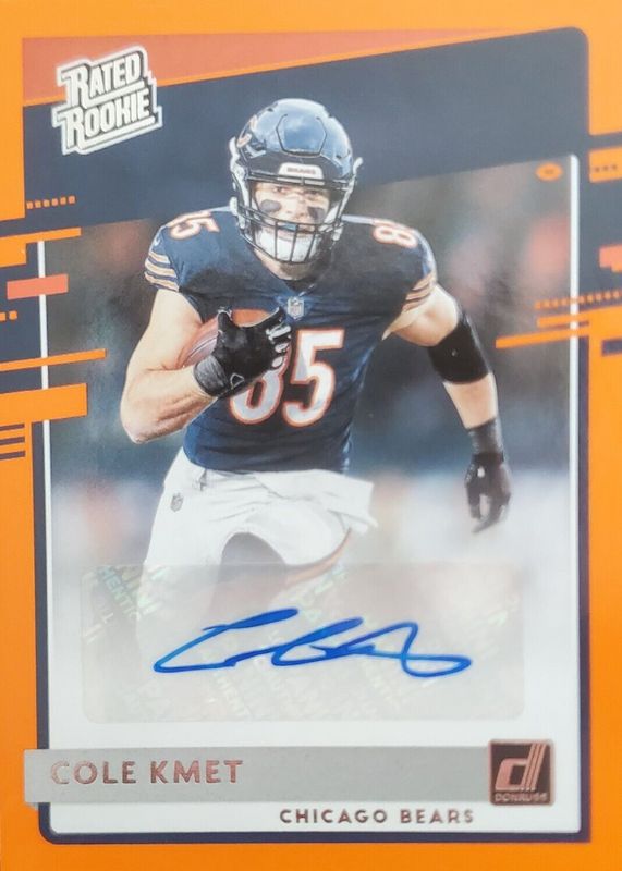 Cole Kmet 2020 Donruss #331 Rated Rookie Autographs - Orange Rookie RAW