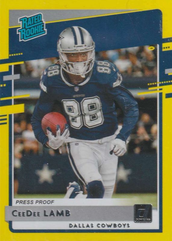 CeeDee Lamb 2020 Donruss #306 Press Proof Yellow Rookie SGC 10