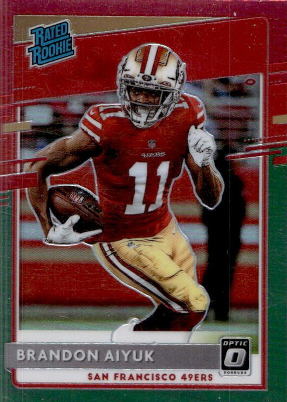 Brandon Aiyuk 2020 Donruss #P-319 Optic Preview - Red & Green Rookie RAW