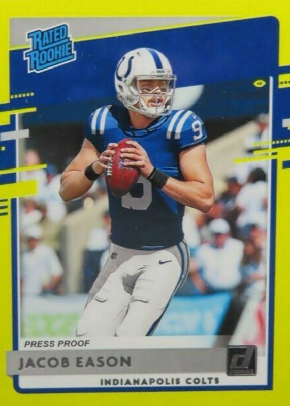 Jacob Eason 2020 Donruss #312 Press Proof Yellow Rookie SGC 9.5