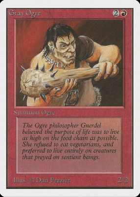 Gray Ogre 1993 Alpha Edition Base Price Guide - Sports Card