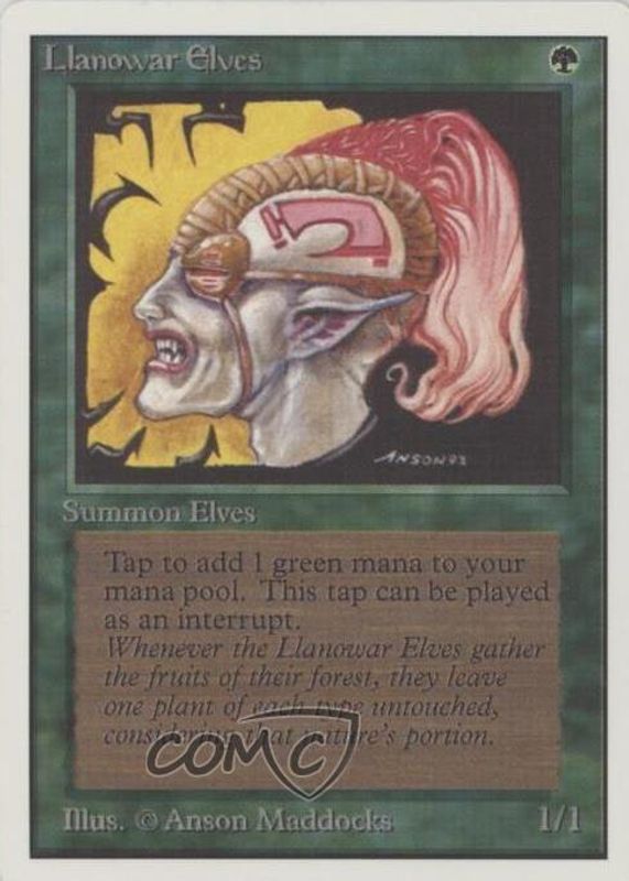 Llanowar Elves 1993 Unlimited Edition Base PSA 6.5