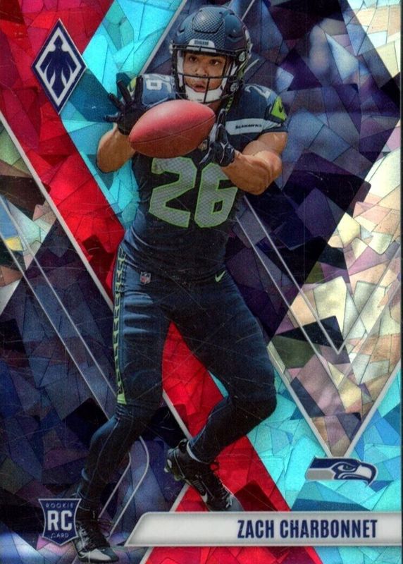 Zach Charbonnet 2023 Phoenix #127 Fire & Ice Seismic /50 Rookie RAW