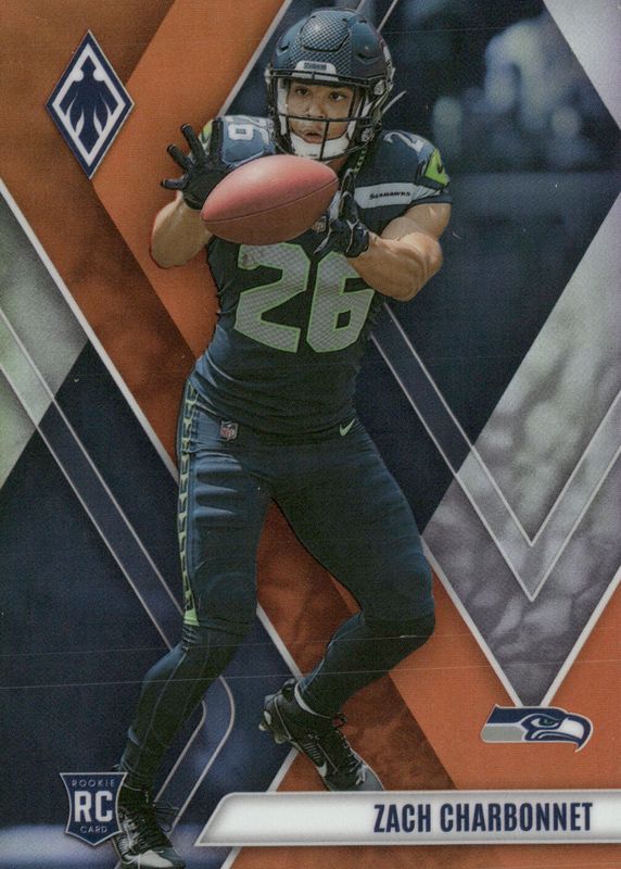 Zach Charbonnet 2023 Phoenix #127 Orange /99 Rookie RAW