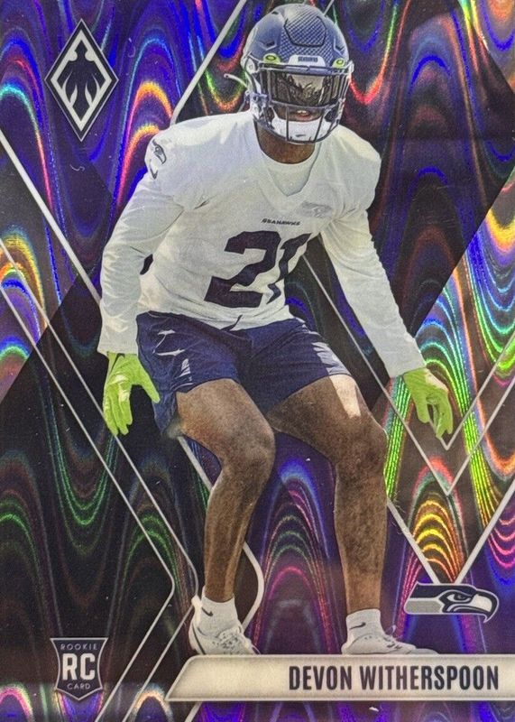 Devon Witherspoon 2023 Phoenix #145 Purple Seismic /125 Rookie RAW