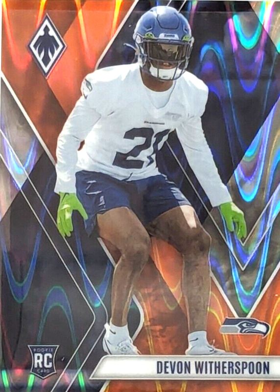 Devon Witherspoon 2023 Phoenix #145 Orange Seismic /99 Rookie RAW