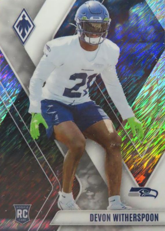 Devon Witherspoon 2023 Phoenix #145 White Shimmer /(SSP) Rookie RAW