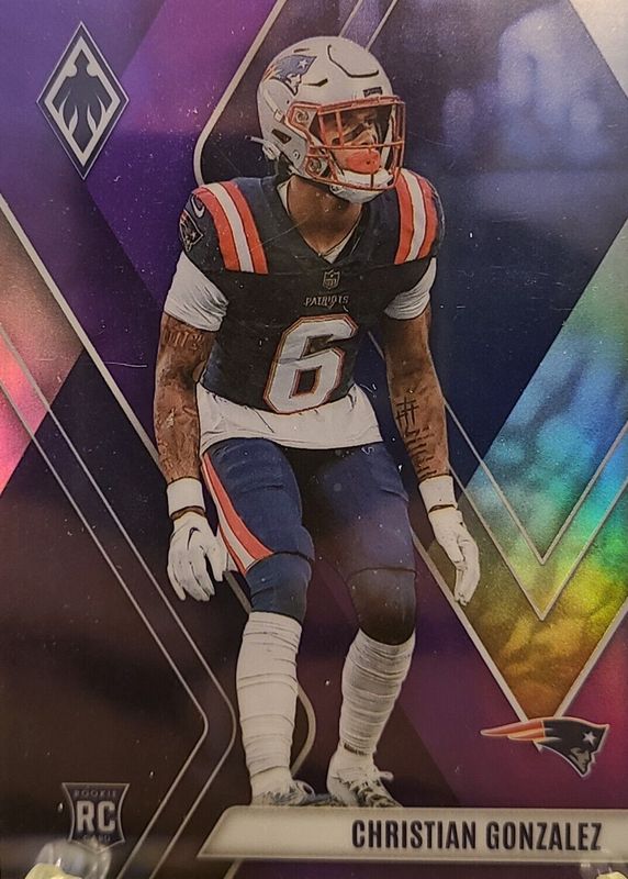 Christian Gonzalez 2023 Phoenix #148 Purple Seismic /125 Rookie RAW