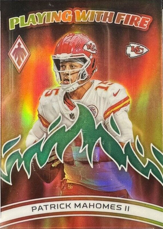 Patrick Mahomes II 2023 Phoenix #PWF-8 Playing with Fire - Green /15 RAW
