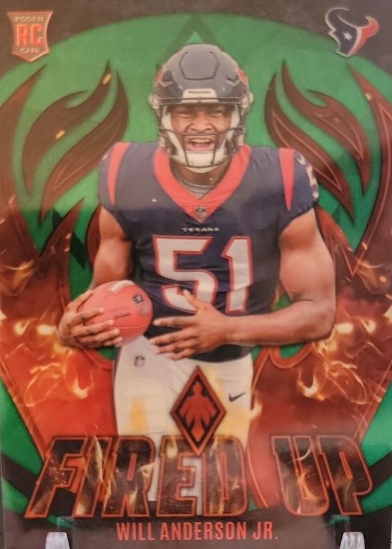 Will Anderson Jr. 2023 Phoenix #FU-18 Fired Up - Green /15 Rookie RAW