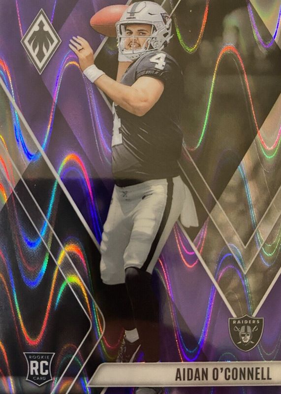 Aidan O'Connell 2023 Phoenix #122 Purple Seismic /125 Rookie RAW