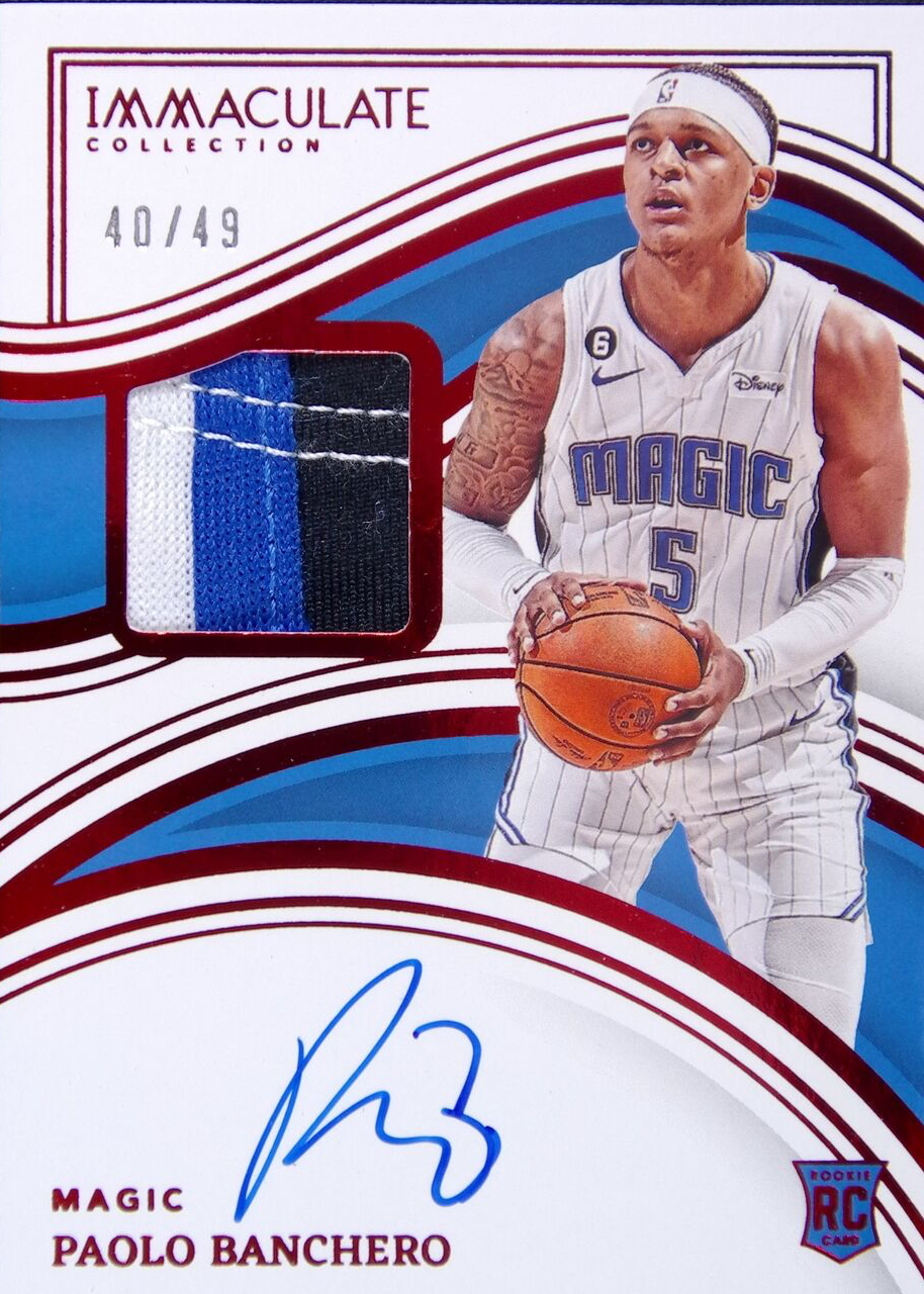 Paolo Banchero 2022 Immaculate #105 Rookie Patch Auto - Red /49 