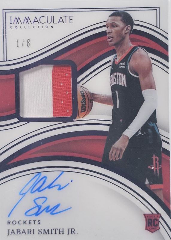 Jabari Smith Jr. 2022 Immaculate #139 Rookie Patch Auto - FOTL /8 PSA 10