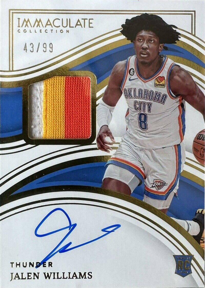 Jalen Williams 2022 Immaculate #131 Rookie Patch Auto /99 Price
