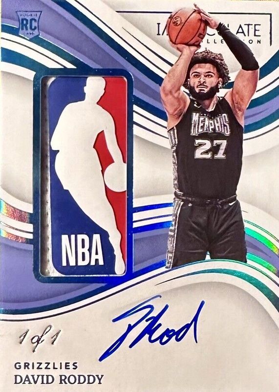 David Roddy 2022 Immaculate #120 Rookie Patch Auto - Logoman /1 PSA 9