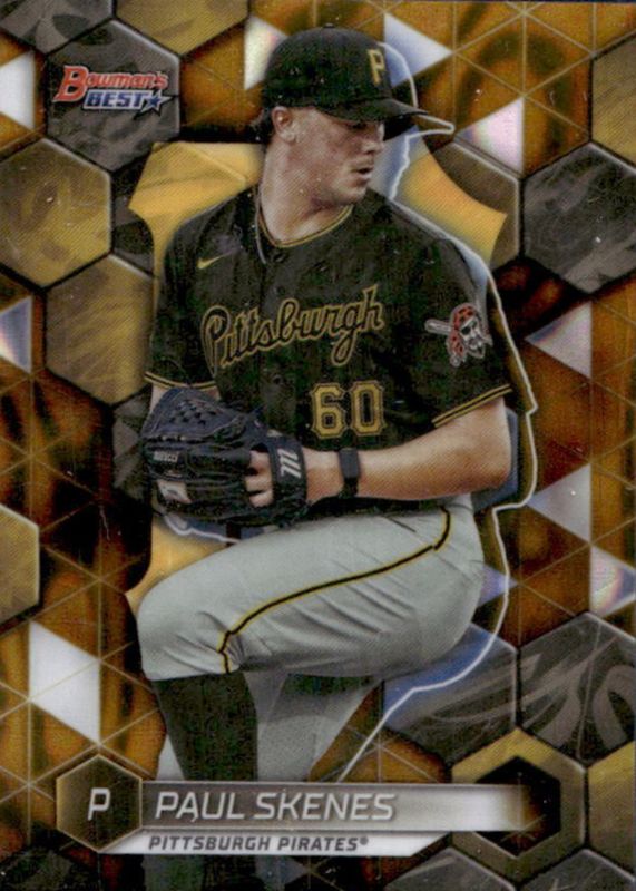 Paul Skenes 2023 Bowman's Best #TP-22 Top Prospects - Gold Lava Refractor /75 RAW