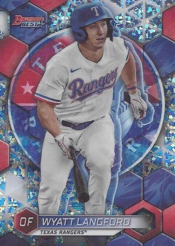 Wyatt Langford 2023 Bowman's Best #TP-30 Top Prospects - Mini-Diamond Refractor /299 SGC 9.5