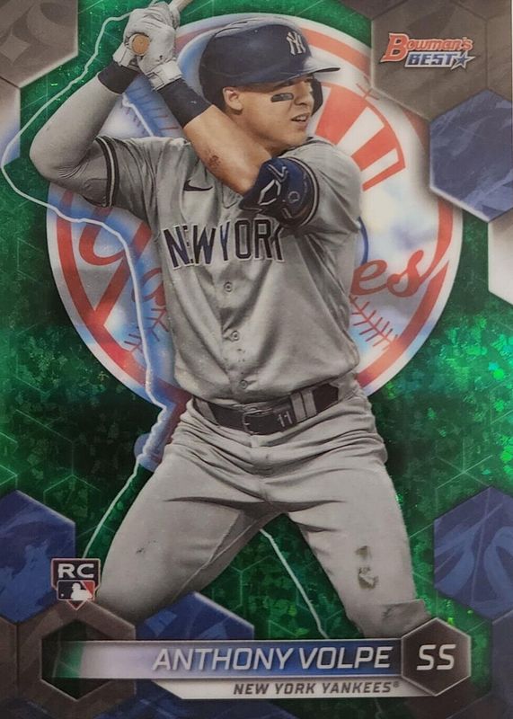 Anthony Volpe 2023 Bowman's Best #42 Green Mini-Diamond Refractor /99 Rookie SGC 9