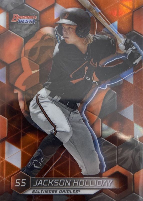 Jackson Holliday 2023 Bowman's Best #TP-12 Top Prospects - Orange Refractor /25 RAW