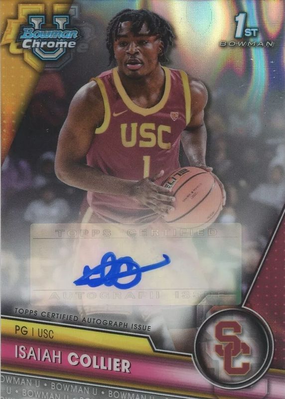 Isaiah Collier 2023 Bowman Chrome University #BCPA-IC Prospect Auto - Lava Refractor /199 (1st) PSA 10