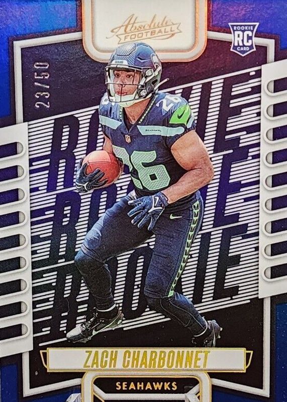 Zach Charbonnet 2023 Absolute #119 Blue Spectrum /50 Rookie RAW