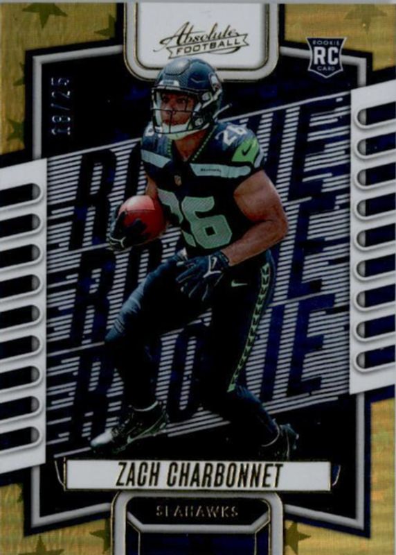 Zach Charbonnet 2023 Absolute #119 Gold Stars /25 Rookie RAW