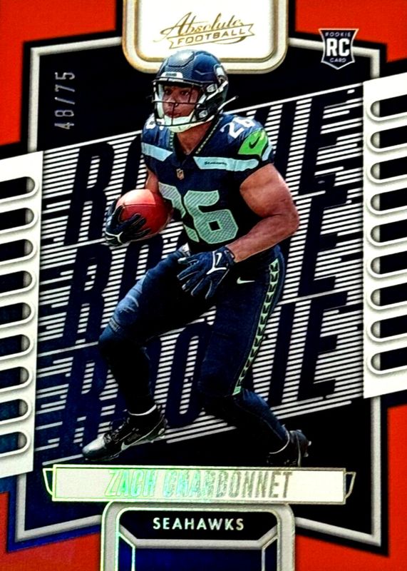 Zach Charbonnet 2023 Absolute #119 Orange Spectrum /75 Rookie RAW