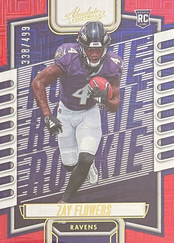 Zay Flowers 2023 Absolute #111 Red Squares /499 Rookie SGC 9.5