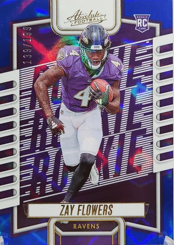 Zay Flowers 2023 Absolute #111 Blue Diamonds /199 Rookie SGC 10