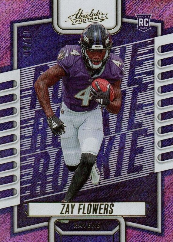 Zay Flowers 2023 Absolute #111 Purple Rain /10 Rookie SGC 9.5