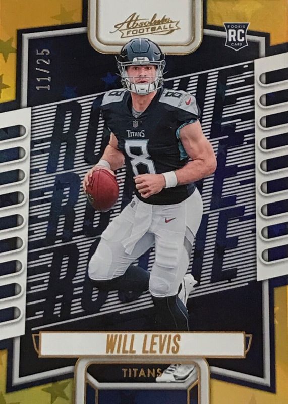 Will Levis 2023 Absolute #114 Gold Stars /25 Rookie BGS 9