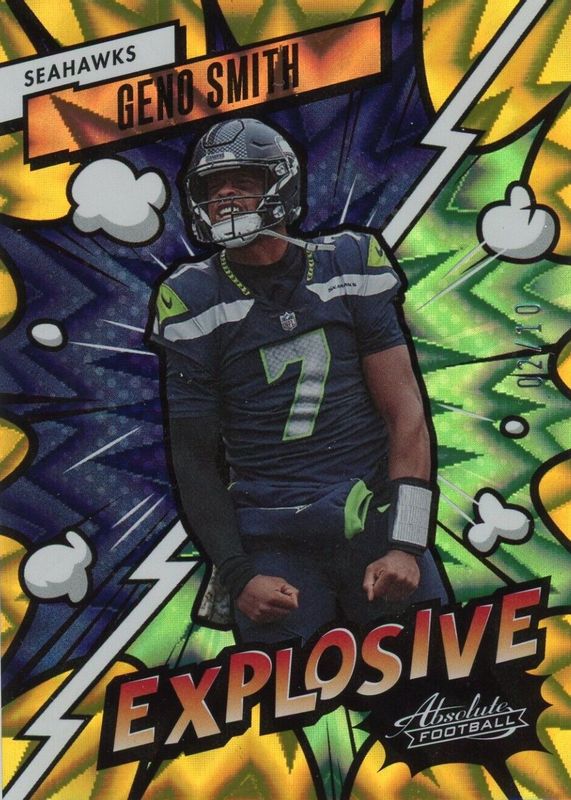 Geno Smith 2023 Absolute #7 Explosive - Gold /10 SGC 9.5