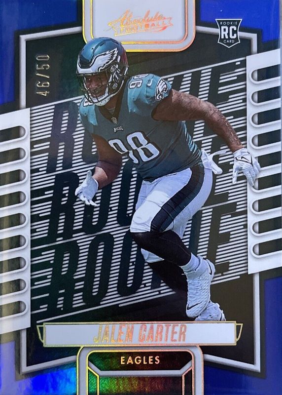 Jalen Carter 2023 Absolute #107 Blue Spectrum /50 Rookie SGC 9.5